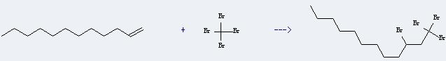 Dodec-1-ene can react with tetrabromomethane to get 1,1,1,3-tetrabromododecane